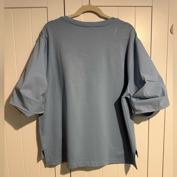 ATHLETA HERON BLUE HARLOW HYBRID TEE-LIGHTWEIGHT-COTTON/POLY BLEND XL NWOT - Picture 5 of 5
